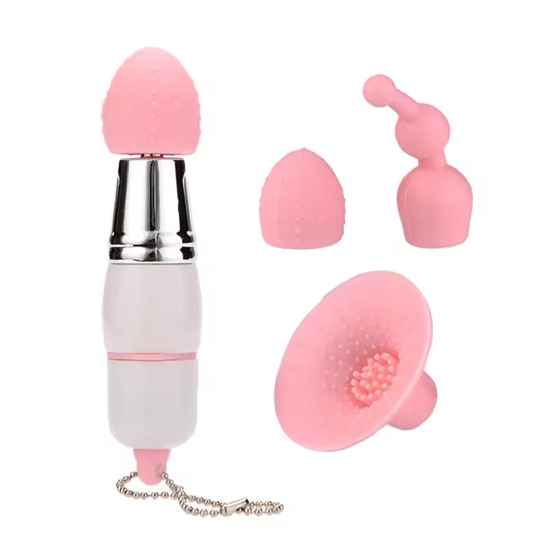 Mini Vibrador Tipo Bala 3 en 1, (estimulador de clítoris, punto g y pezón)
