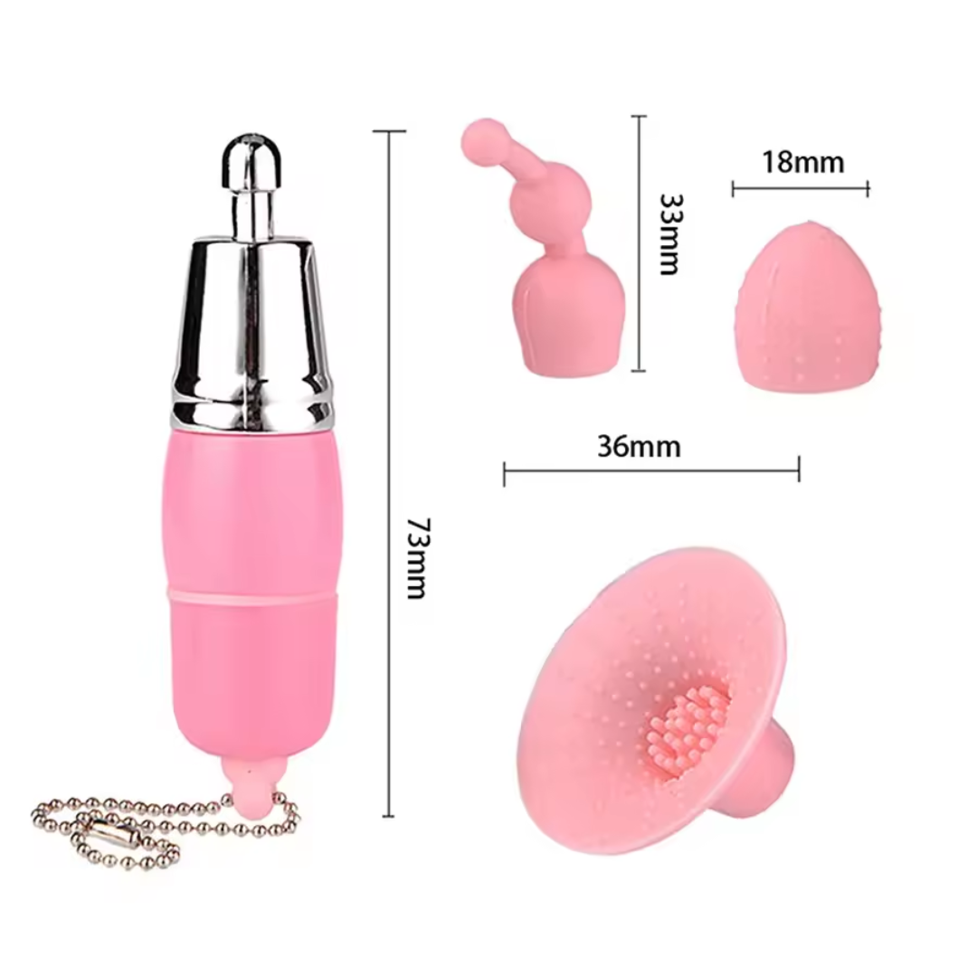 Mini Vibrador Tipo Bala 3 en 1, (estimulador de clítoris, punto g y pezón)