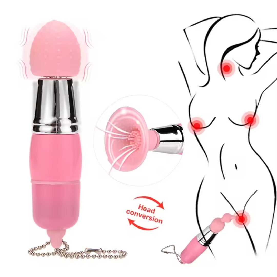 Mini Vibrador Tipo Bala 3 en 1, (estimulador de clítoris, punto g y pezón)